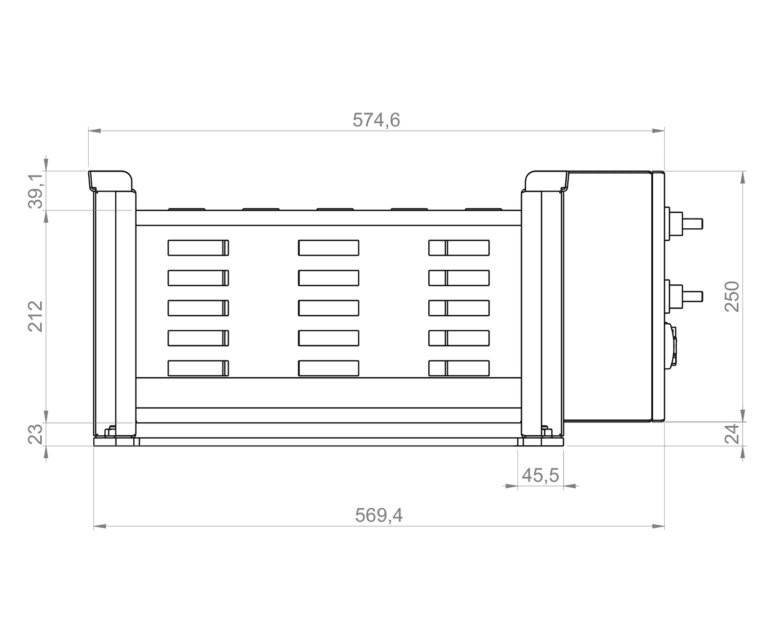 Baterie Energobox zezadu s rozměry