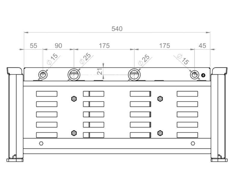 Baterie Energobox ze strany s rozměry